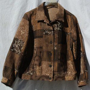 Vintage Jacket of Patchwork Brown Patterns
